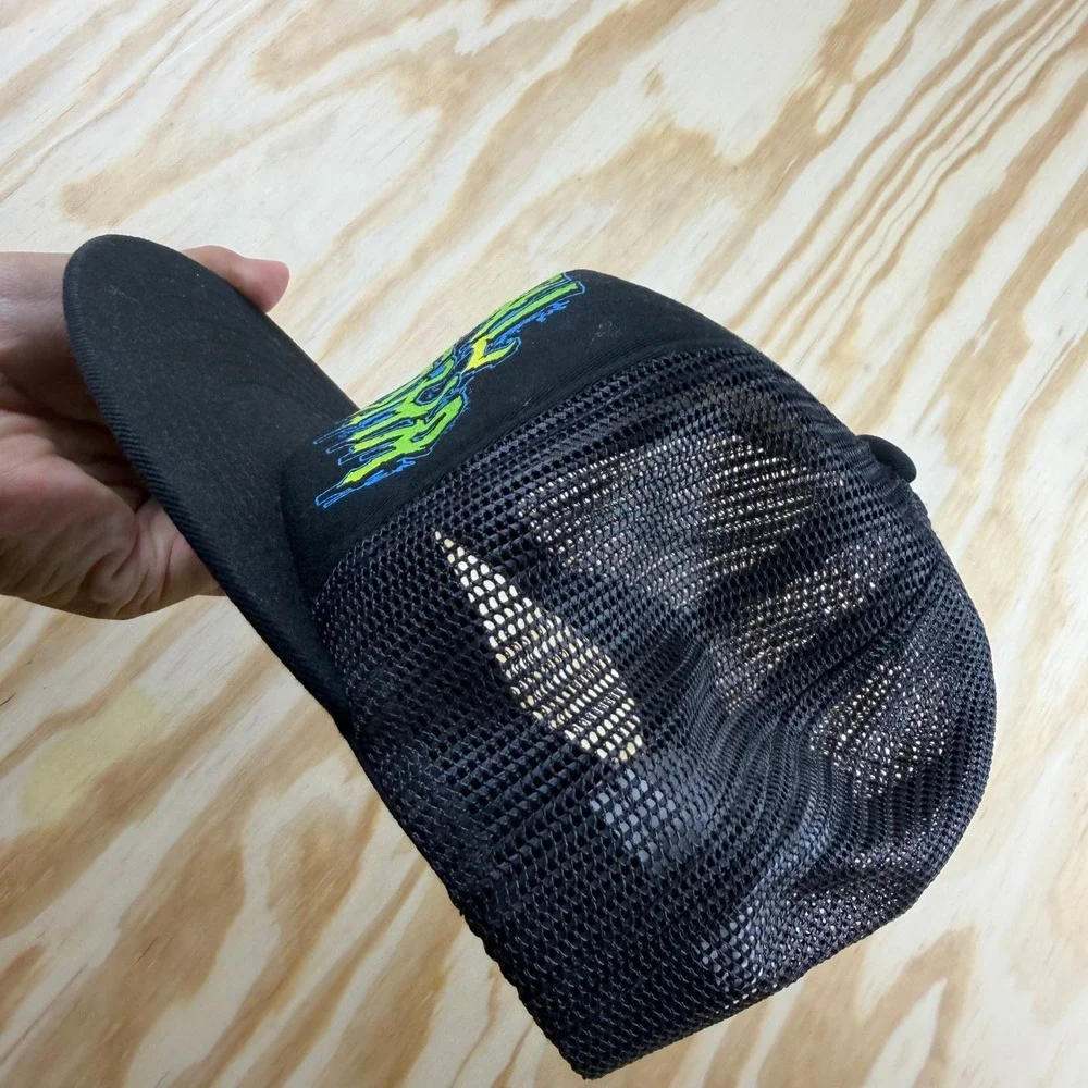 Metal Mulisha Kids Trucker Hat Black Neon Green Blue Logo Snapback Mesh Cap